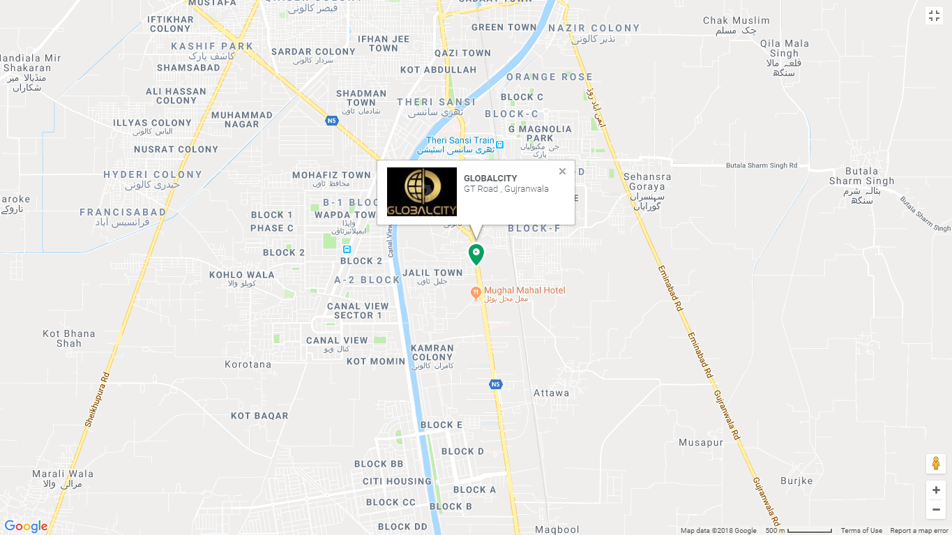 Global City Gujranwala Location Map